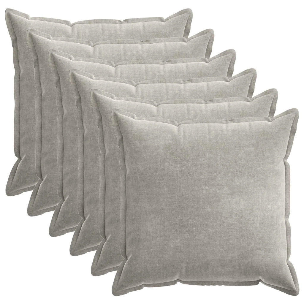 Federa 6 pz HOUTEN Grigio Chiaro 70 x 70 cm Tessuto Chenille 921374
