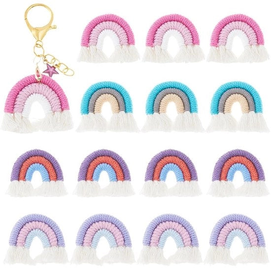 Set di 16 Bedel Macramé Artigianale Arcobaleno