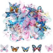 80 adeschi trasparenti con farfalle per bambini - farfalla animale domestico - adeschi per attività manuali - libri da attaccare su laptop, muro, finestra - 40 stili 3-5 cm Cool plate