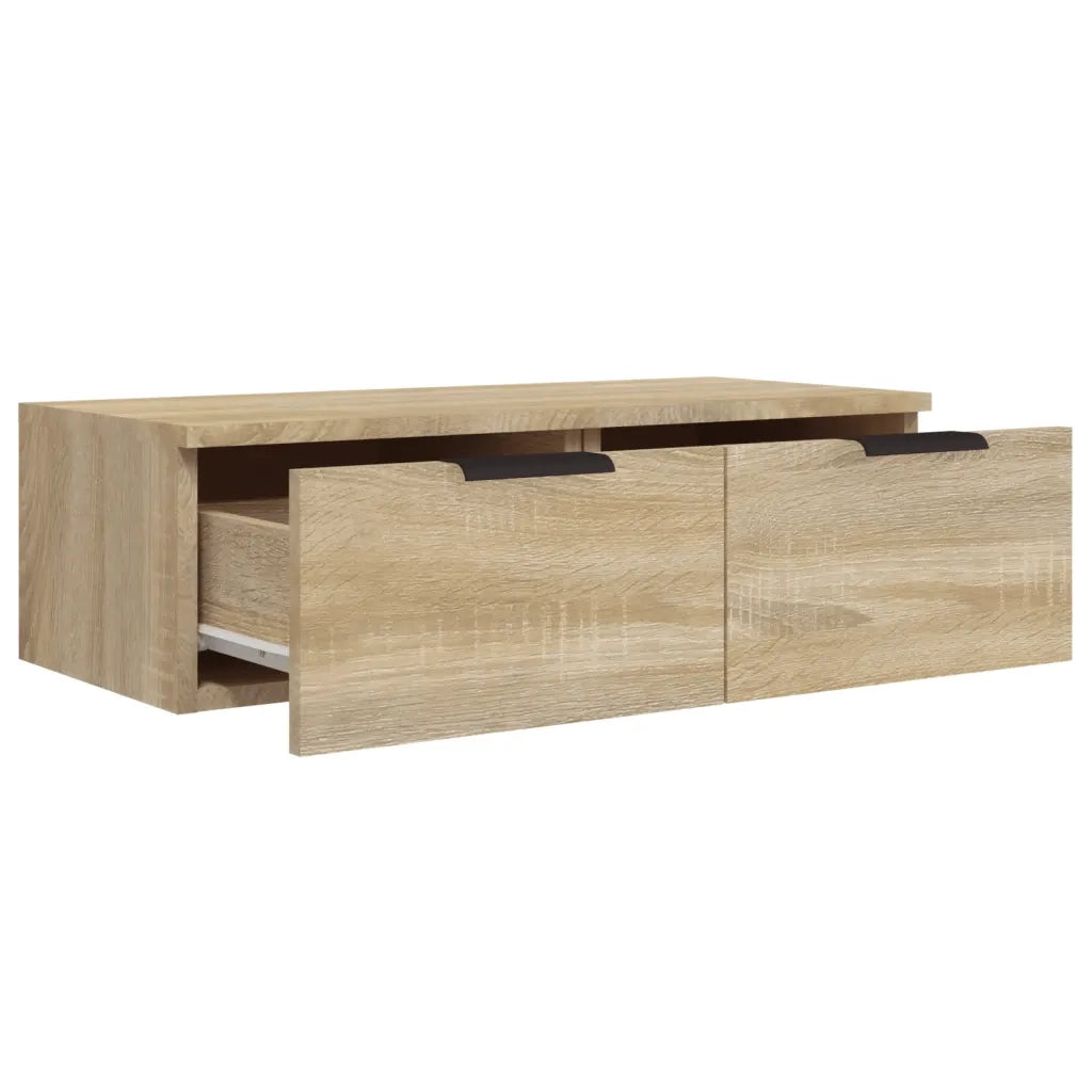 Set di 2 pensili classici da parete 68 x 30 x 20 cm con cassetti e vani portaoggetti interni in legno composito rovere Sonoma 02_0055224
