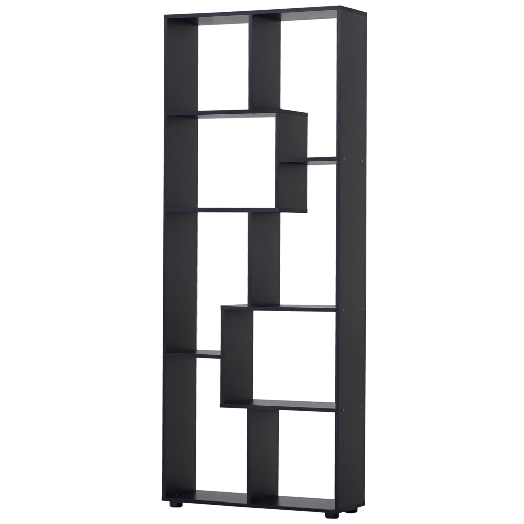 Libreria Scaffale Zigzag Design Moderno ¨C zephmum ¨C Nero 70x24x178 cm