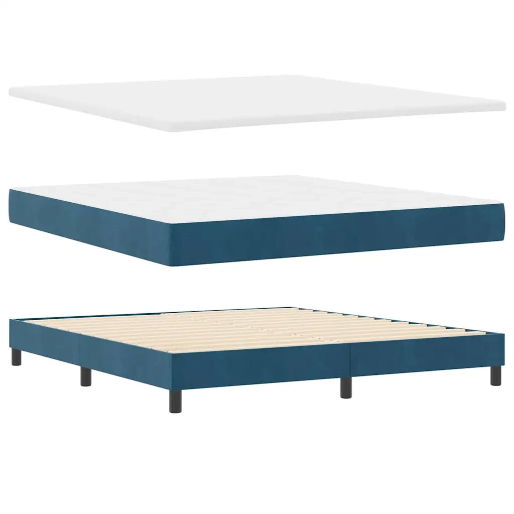 Letto a molle con materasso Blu Scuro 180 x 200 cm Velluto 3339192