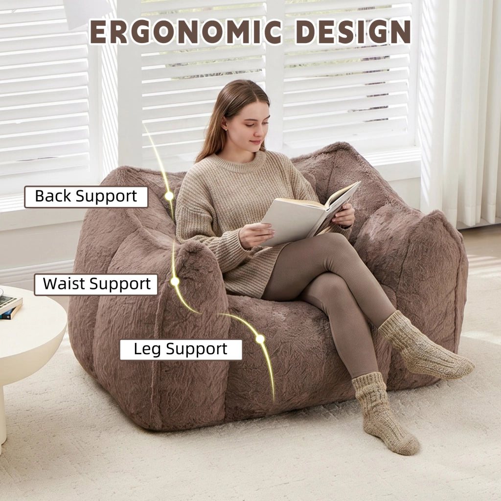 Poltrona sacco gigante con cuscino ¨C Xylo ¨C tessuto similpelle color kaki per soggiorno