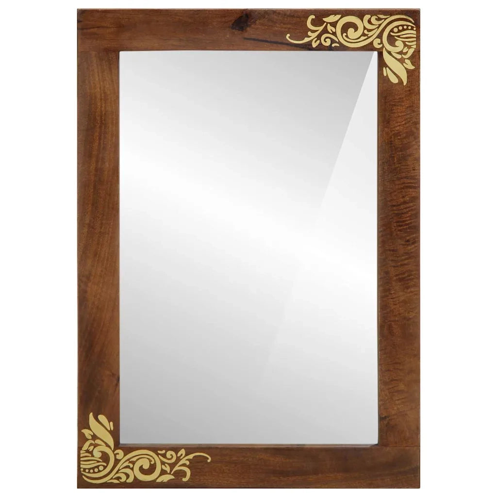 Specchio da Bagno | Specchio decorativo con specchio Marrone miele 70 x 50 x 2,5 cm