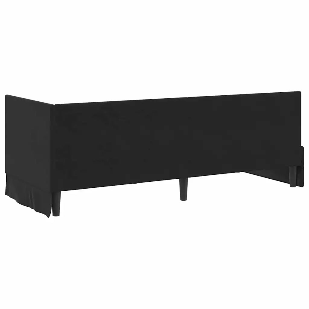 Cornice del letto ad angolo Nero 80 cm x 200 cm Velluto