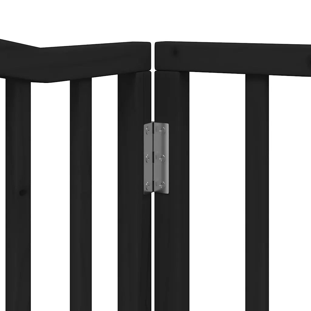 Cancello Cani Porta Pieghevole Nero 10 Pannelli 800 cm Pioppo 3155631