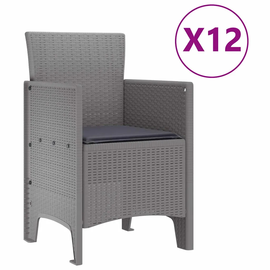 Set da Pranzo per Giardino Grigio chiaro e Antracite 3378630