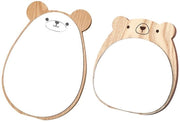 Specchio da parete in legno - Set di 2 - Specchio per bambini - Specchio per trucco - Specchio per gatti - Dimensioni 20,5 x 15 cm / 14,5 x 13,5 cm
