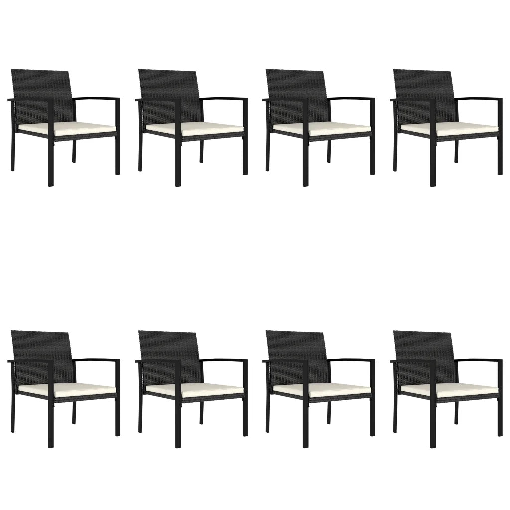 Set da Pranzo da Giardino 9 pz in Polyrattan Nero 3065710