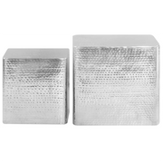 Tavolini da Salotto 2 pz Argento in Alluminio 246504