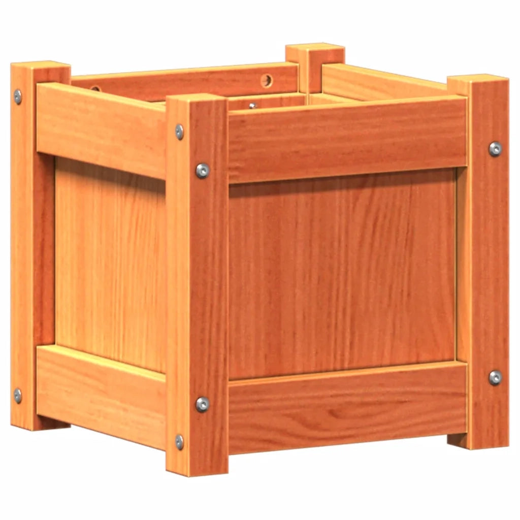 Fioriera Giardino Marrone Cera 31x31x31 cm Legno Massello Pino 837398