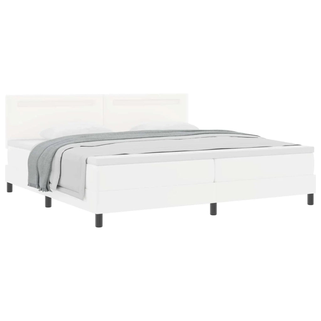Letto a molle con materasso Bianco 200 x 200 cm Pelle sintetica 3339065