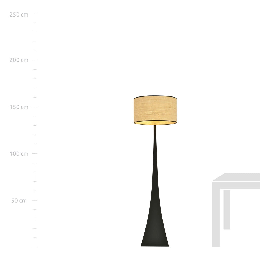 Lampada da terra Emibig Estrella rattan nero E27 157cm