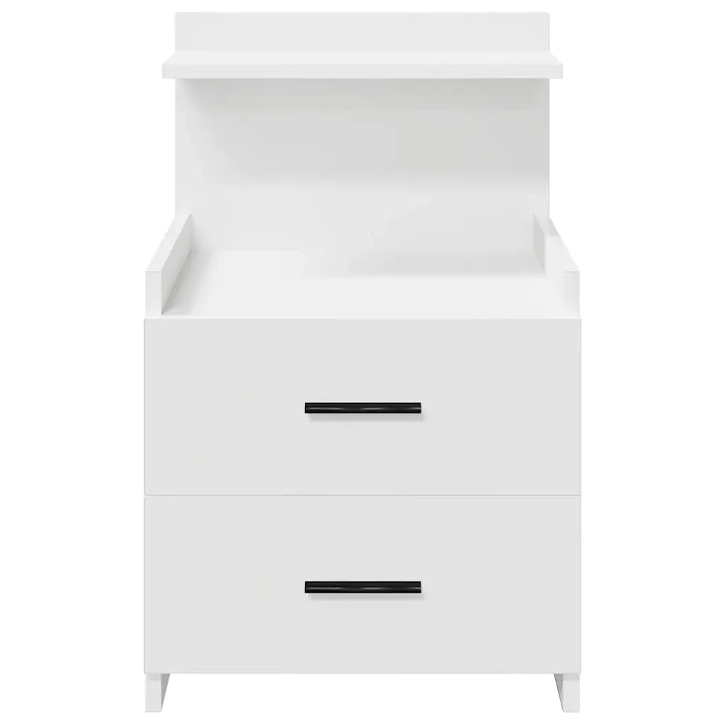 Comodini 2 pz con 2 cassetti bianchi 40x36,5x62 cm 858633
