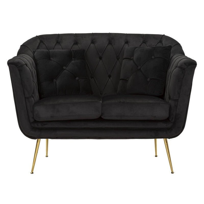 Divanetto Budapest Nero Con Cuscini cm 130x83x91