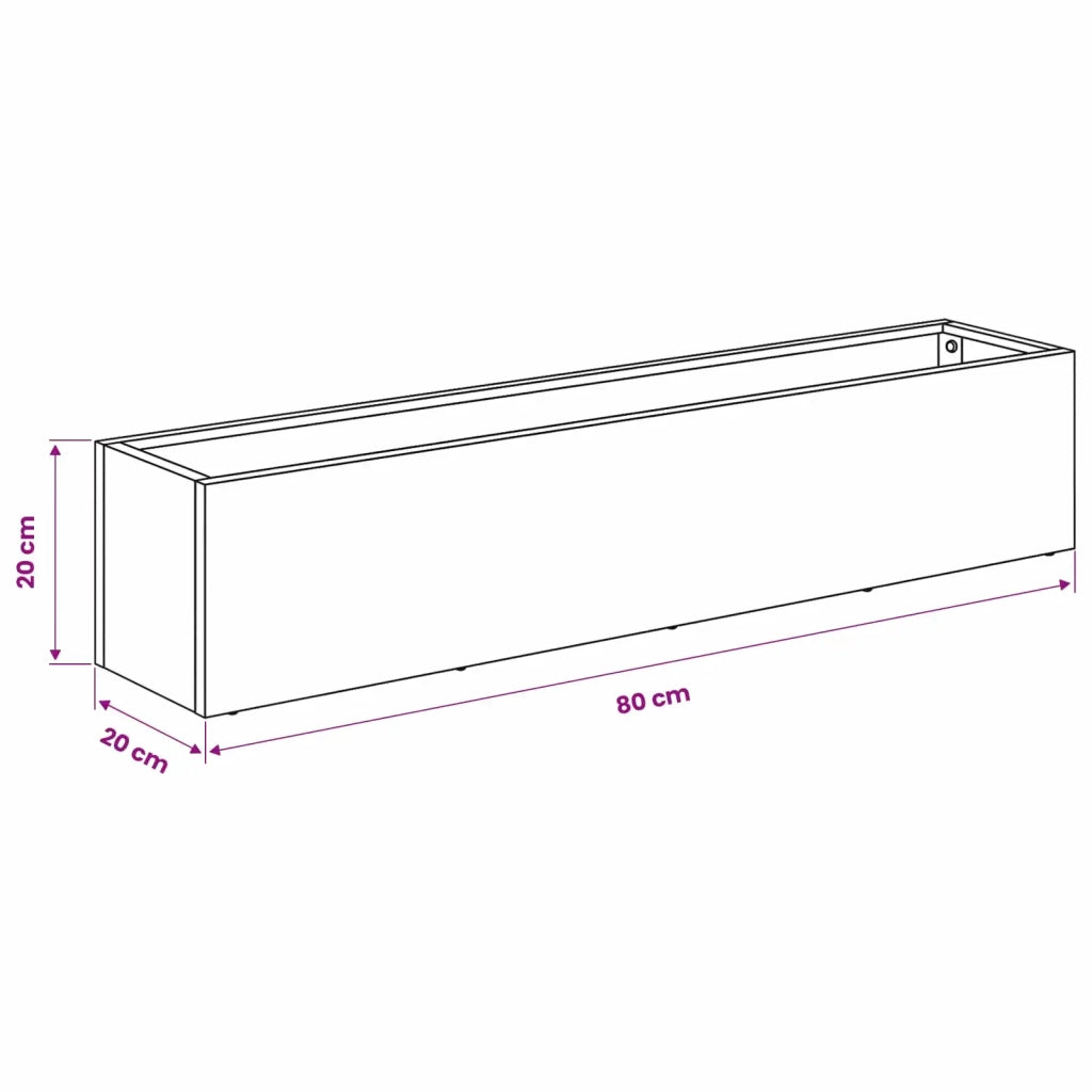 Vaso da giardino 2 pz Bianco 80 x 20 x 20 cm 8005165