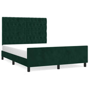 Letto matrimoniale | Letto per adulti | Giroletto senza Materasso Verde Scuro 140x200 cm in Velluto