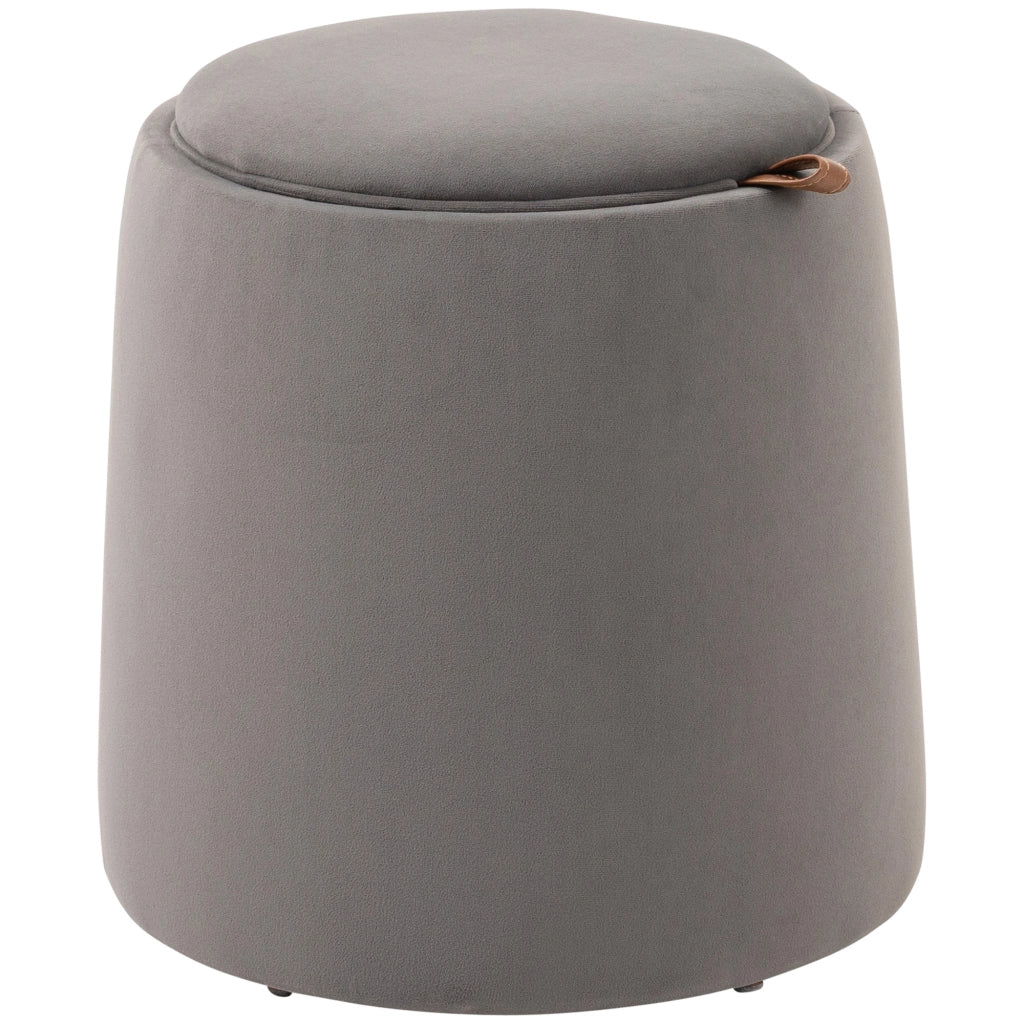 Pouf Contenitore in Velluto ¨C zephmum ¨C Grigio, ?44x47.5cm