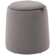 Pouf Contenitore in Velluto ¨C zephmum ¨C Grigio, ?44x47.5cm