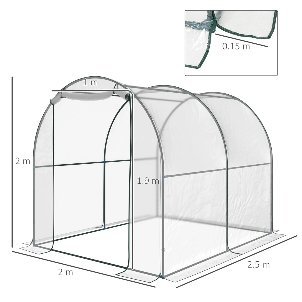 Serra Tunnel da Giardino ¨C Minimal ¨C Acciaio, PVC, 2x2.5x2m