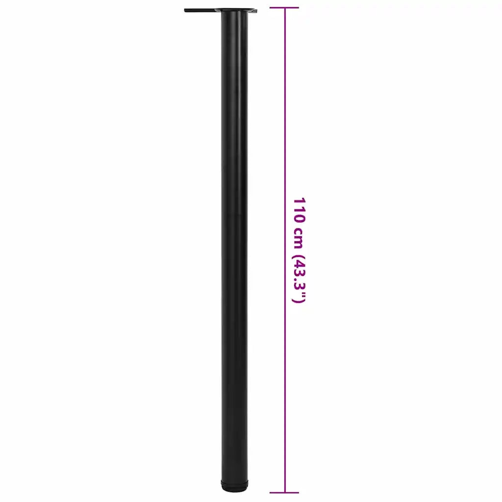 Set 4 gambe nere per tavolo regolabili in altezza 1100 mm
