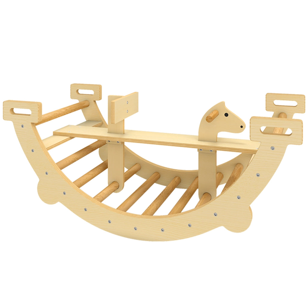 Struttura da arrampicata Montessori 2 in 1 ¨C Xylo ¨C legno naturale 110x52x45 cm per bambini 2-4 anni