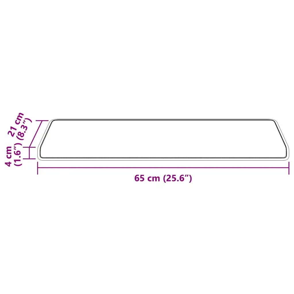 Tappetini per scale autoadesivi 15 pz | Gradini per Scale Marrone 65 x 21 x 4 cm