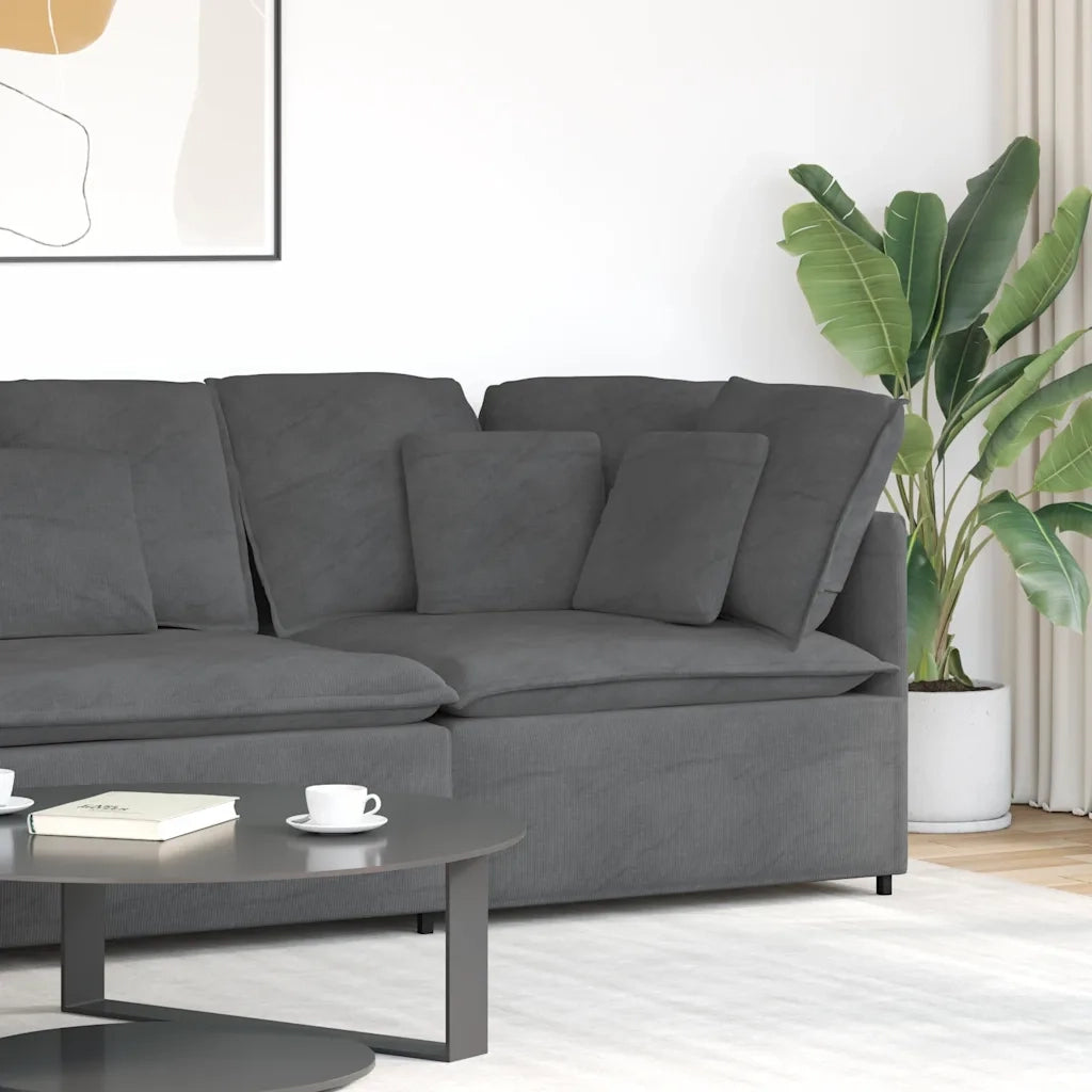 Modulo Angolare Divano Modulare con Cuscini Grigio Scuro 100 cm CFW5094146