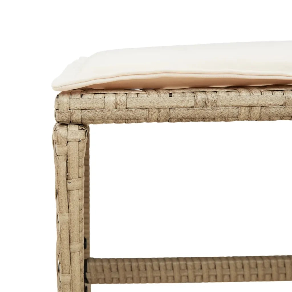 Set da Pranzo da Giardino 9 pz con Cuscini Beige in Polyrattan 3277911