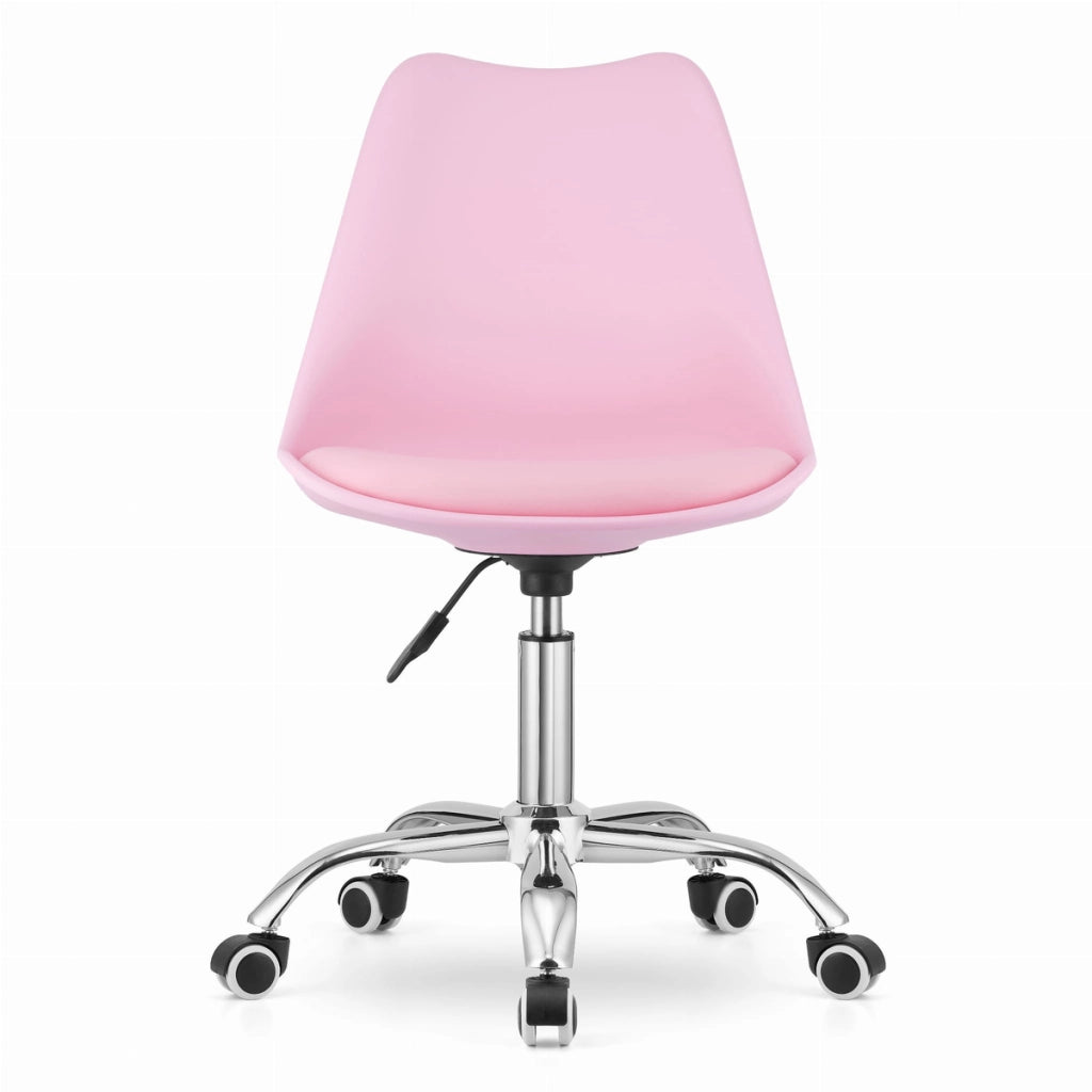 Sedia da ufficio rotante Alba in rosa pastello