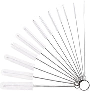Set a spazzolatura da 13 pezzi per pulire bottiglie, pentole, canne, bicchieri con collo stretto e pipette - Bianco