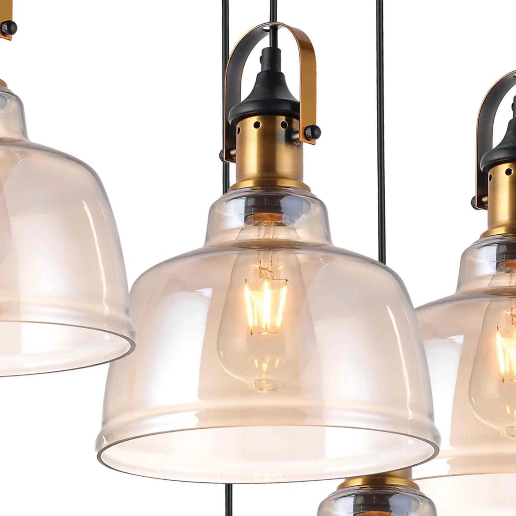 LÚZETE - LAMPADA DA SOFFITTO 6 LUCI FEBBRAIO CRISTALLO CHAMPAGNE E27