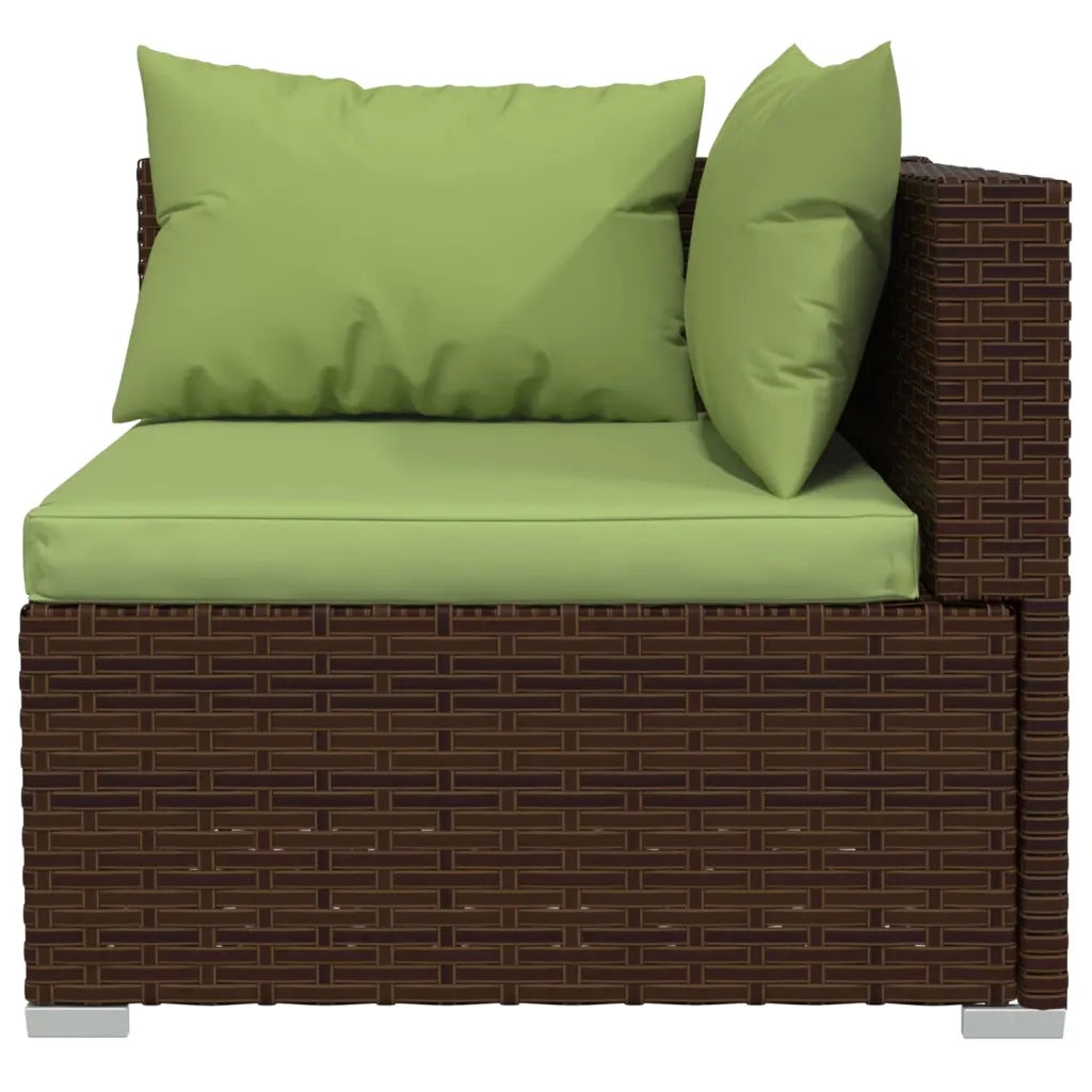 Set Divani da Giardino 7 pz con Cuscini in Polyrattan Marrone 3101820