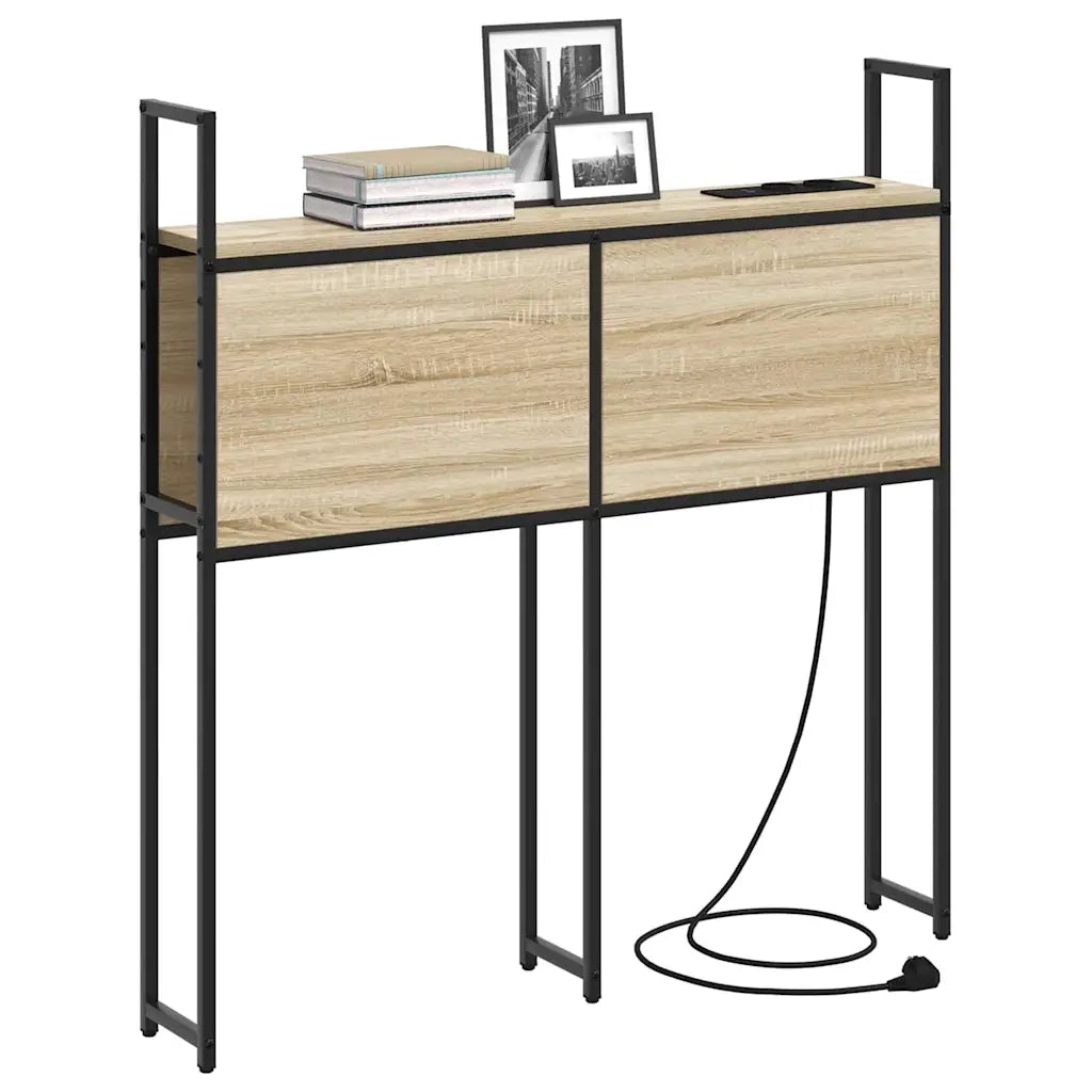 Testiera con Stazione di Carica e Storage rovere sonoma 859776