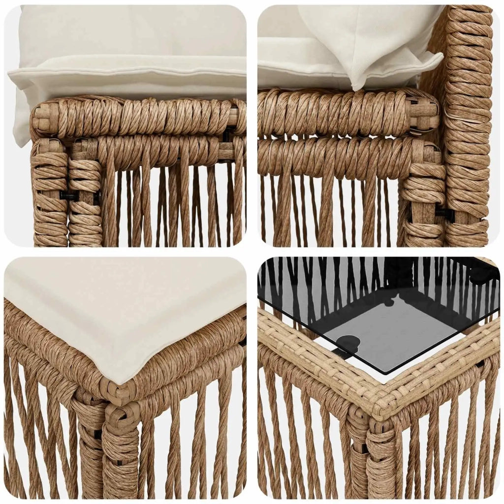 Set Divano da Giardino 6 pz Beige polyrattan 3434136