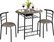 Set da pranzo 3 pezzi - Per cucina e balcone - Tavolo in legno - Miele scuro