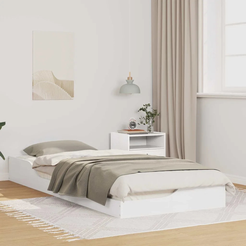 Struttura del letto Bianco 90 x 220 cm Pino massello 873413
