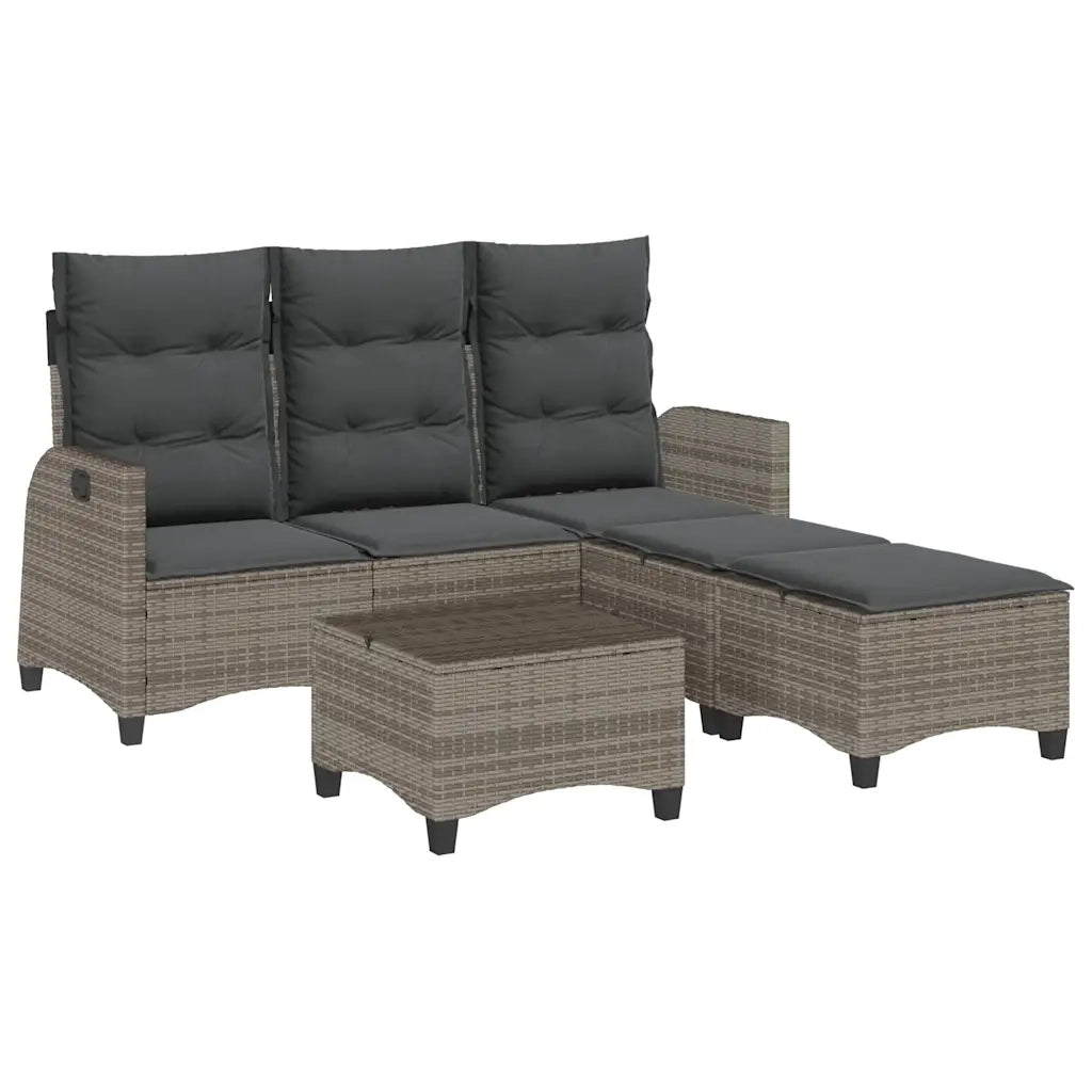 Set Divani da Giardino 3 pz con Cuscini a L Grigio Polyrattan 3328640