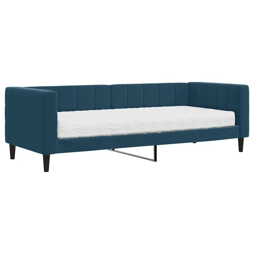 Divano Letto con Materasso Blu 80x200 cm in Velluto 3196659