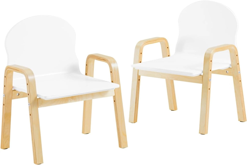 Set da 2 Sgabelli per Bambini con Braccioli e Schienale Altezza Sedile Regolabile, Design Moderno e Confortevole KMB24-WX2