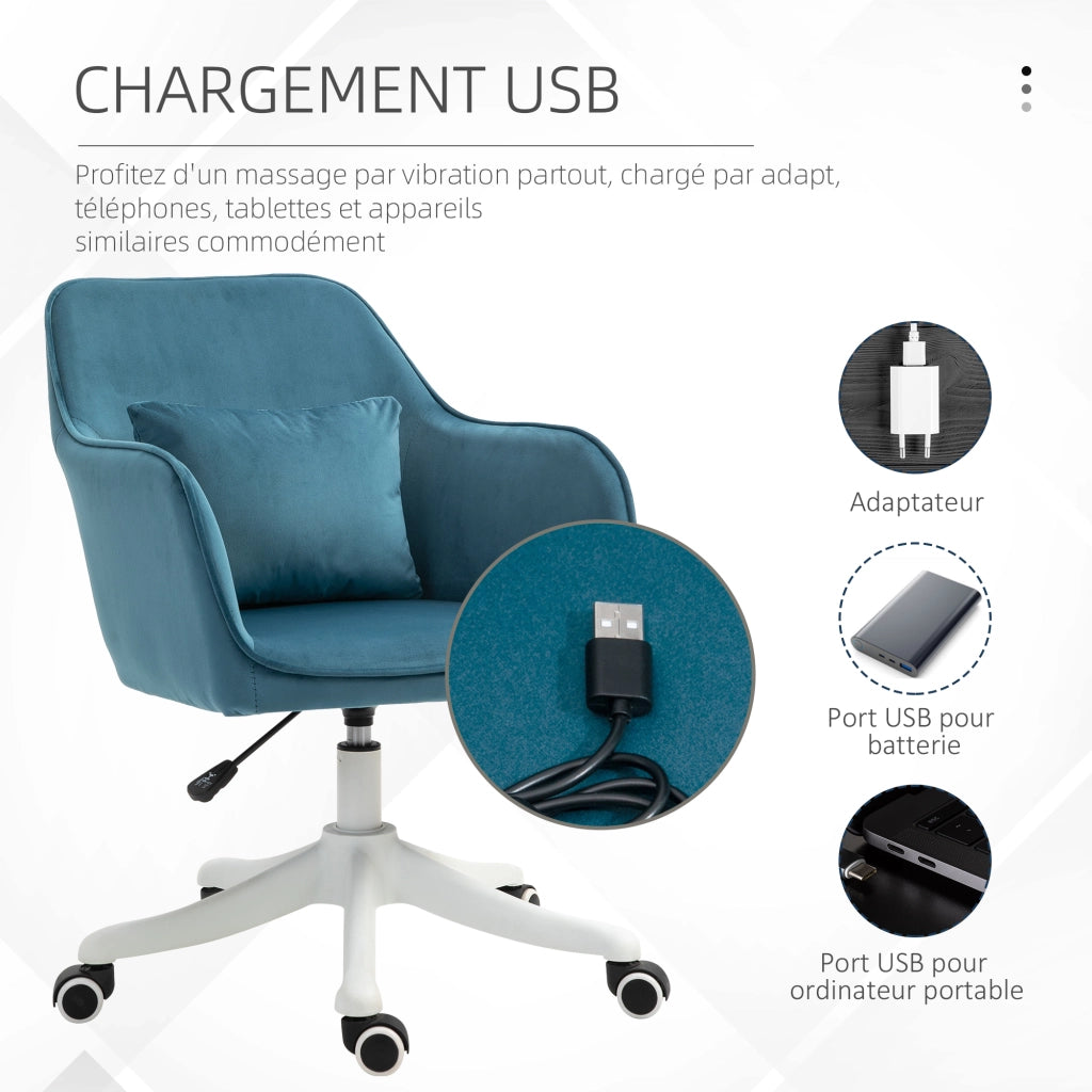 Poltrona da ufficio massaggiante con cuscino lombare ¨C Minimal ¨C blu