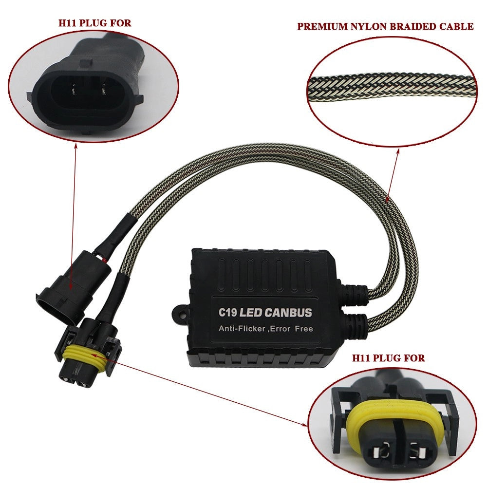 Trade Shop - Coppia Resistenze Cambus H11 Fari Decoder Led Errore Centralina Antisfarfallio -