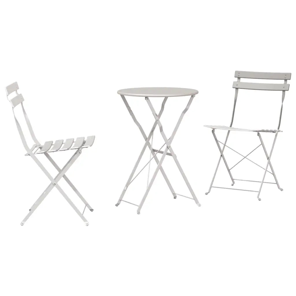 Set Bistro Pieghevole 3 pcs Beige Acciaio 42002971