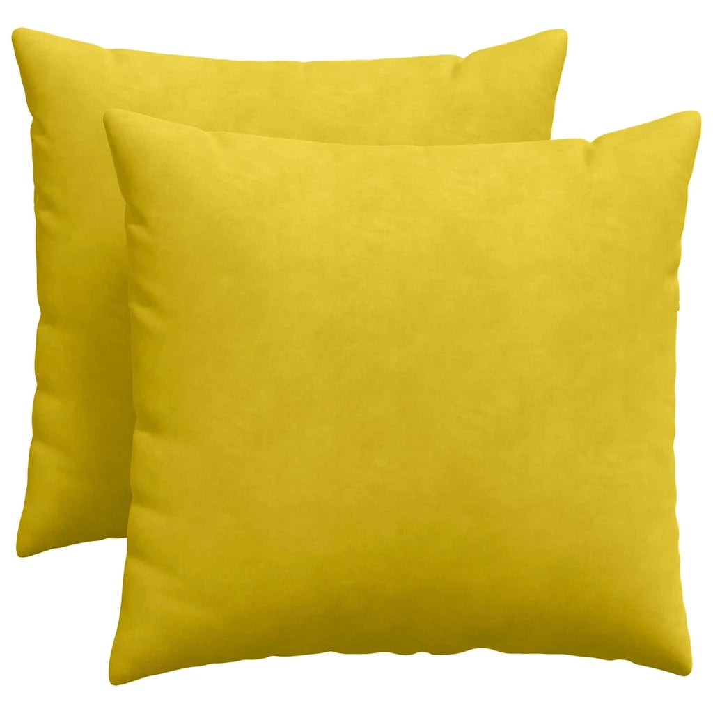 Cuscini da Divano 2 pz-Set di 2 Cuscini per Sofa Giallo 50 x 50 cm Tessuto in Cords
