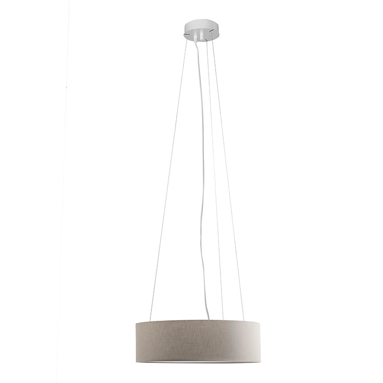 Vivien Lampada a Sospensione Bianca, Paralume Cilindrico Avorio, E27, IP20, 48cm - Rossini Group - Design Minimal ed Elegante