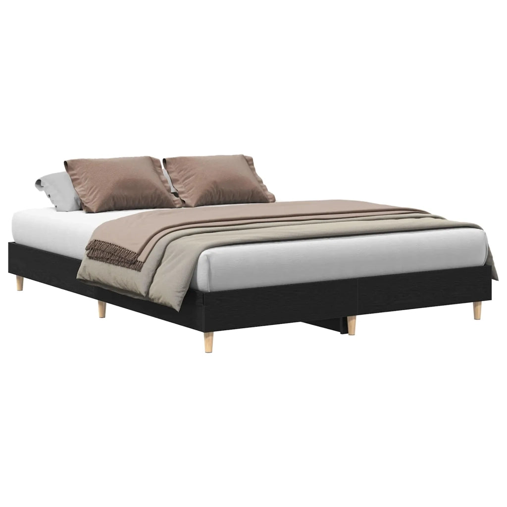 Struttura del letto Rovere Nero 203 x 153 x 25 cm 3329281