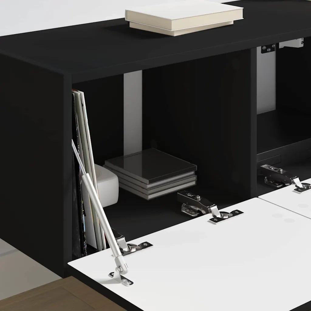 Mobile TV da parete 2 pcs Nero 78,5 x 31 x 29,5 cm 892212