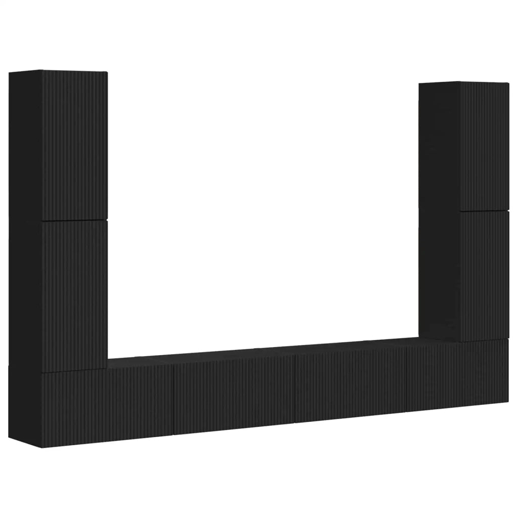 Set mobile TV 8 pcs Nero Legno multistrato