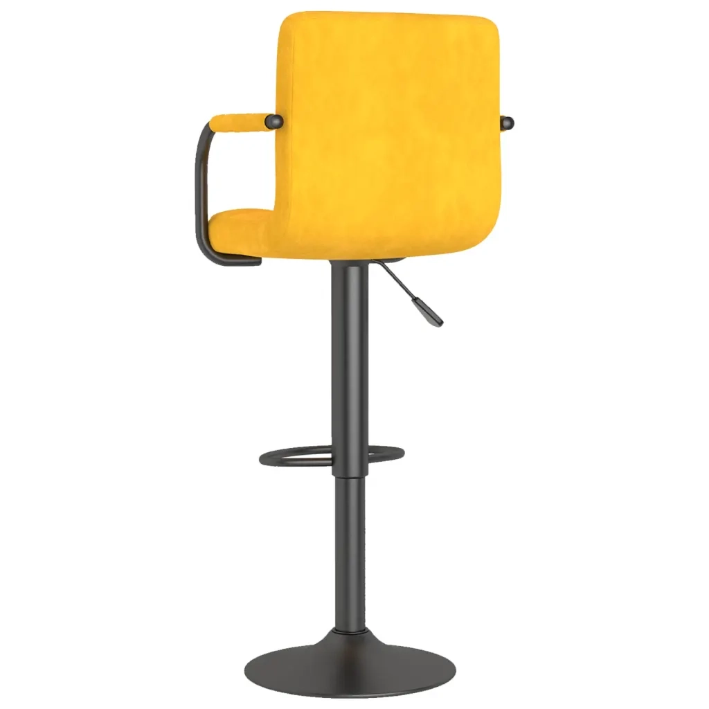 Sgabello da Bar Giallo Senape in Velluto 334655