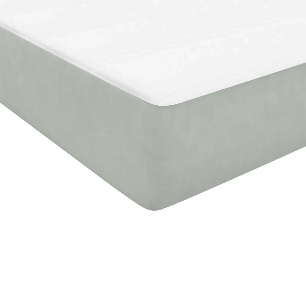 Letto a Molle con Materasso e LED Grigio Chiaro 160x220cm Velluto 3317031